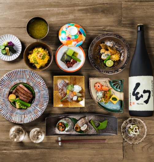 Dishes using seasonal ingredients from Suo Oshima